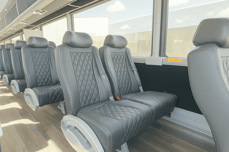 interior of Coach Bus El Monte charter bus