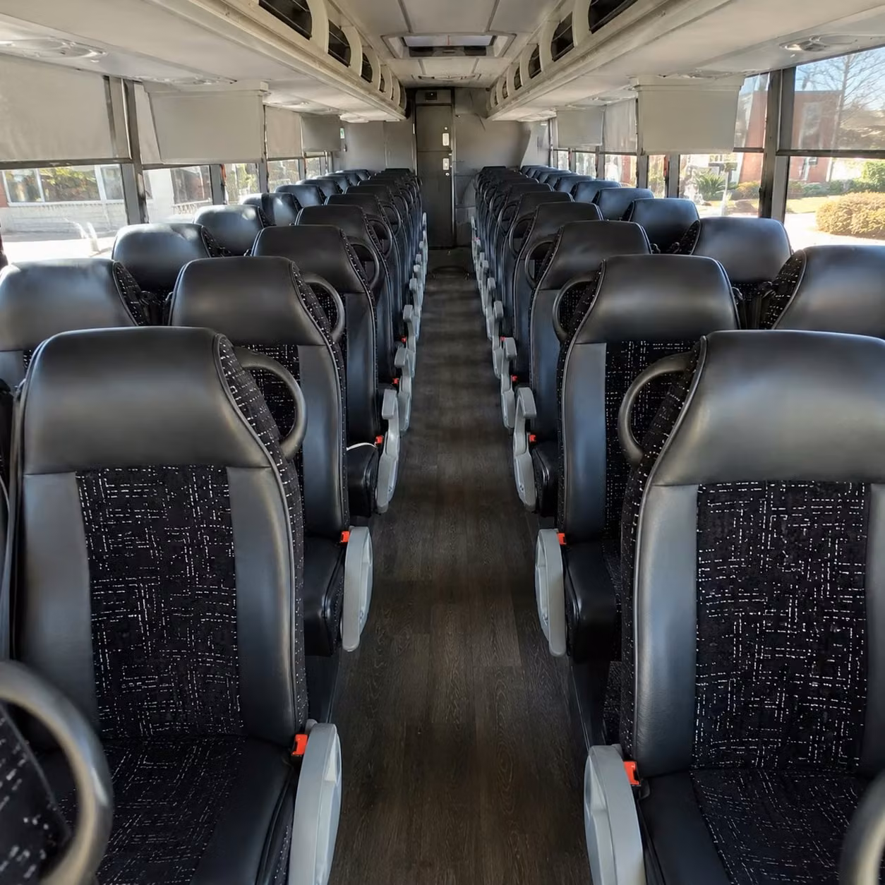 56 passenger charter bus inside